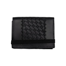 Embossed Basketweave Leather Wallet